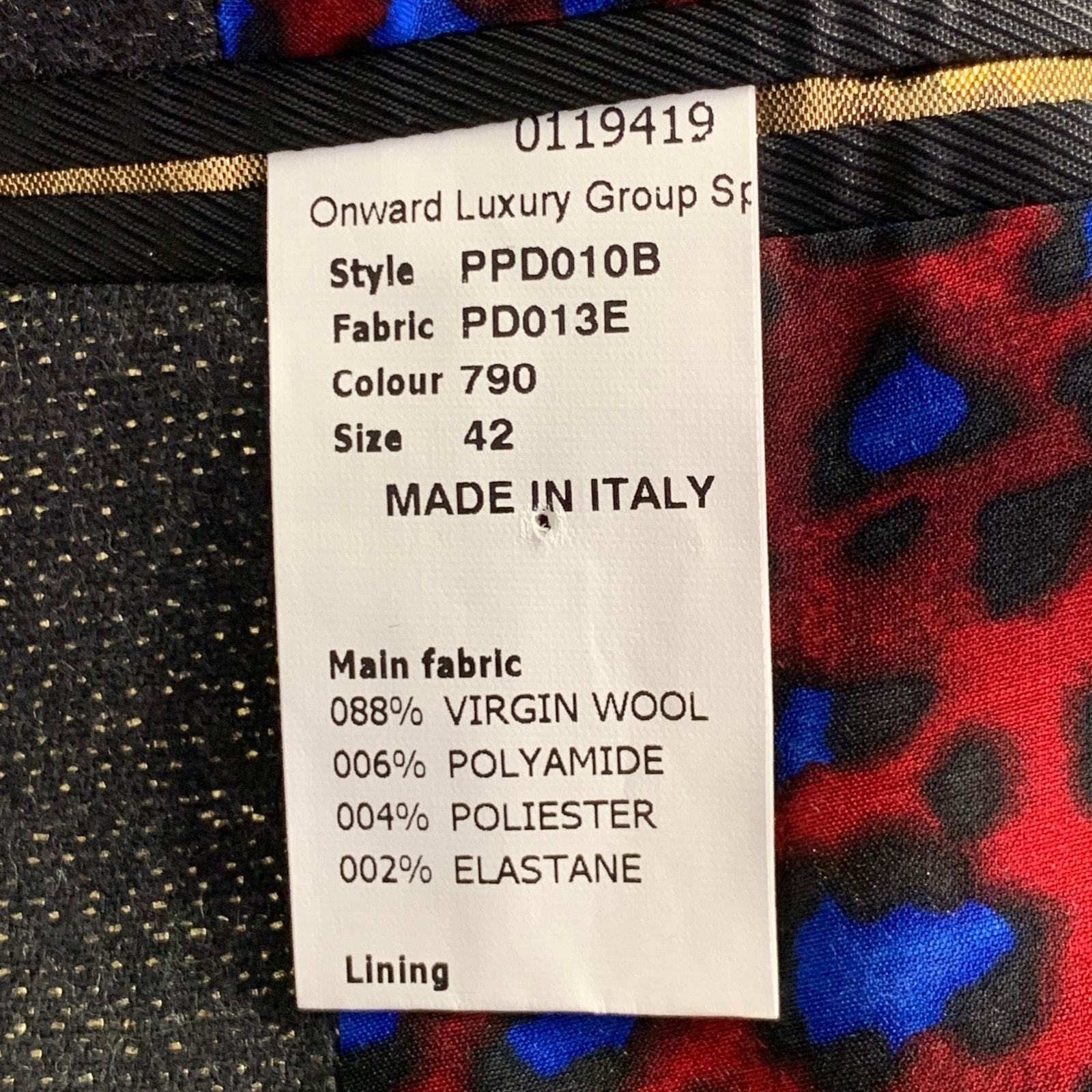 Paul Smith Size M Black Metallic Gold Wool Blend Single Button Jacket Blazer — image 6 of 8